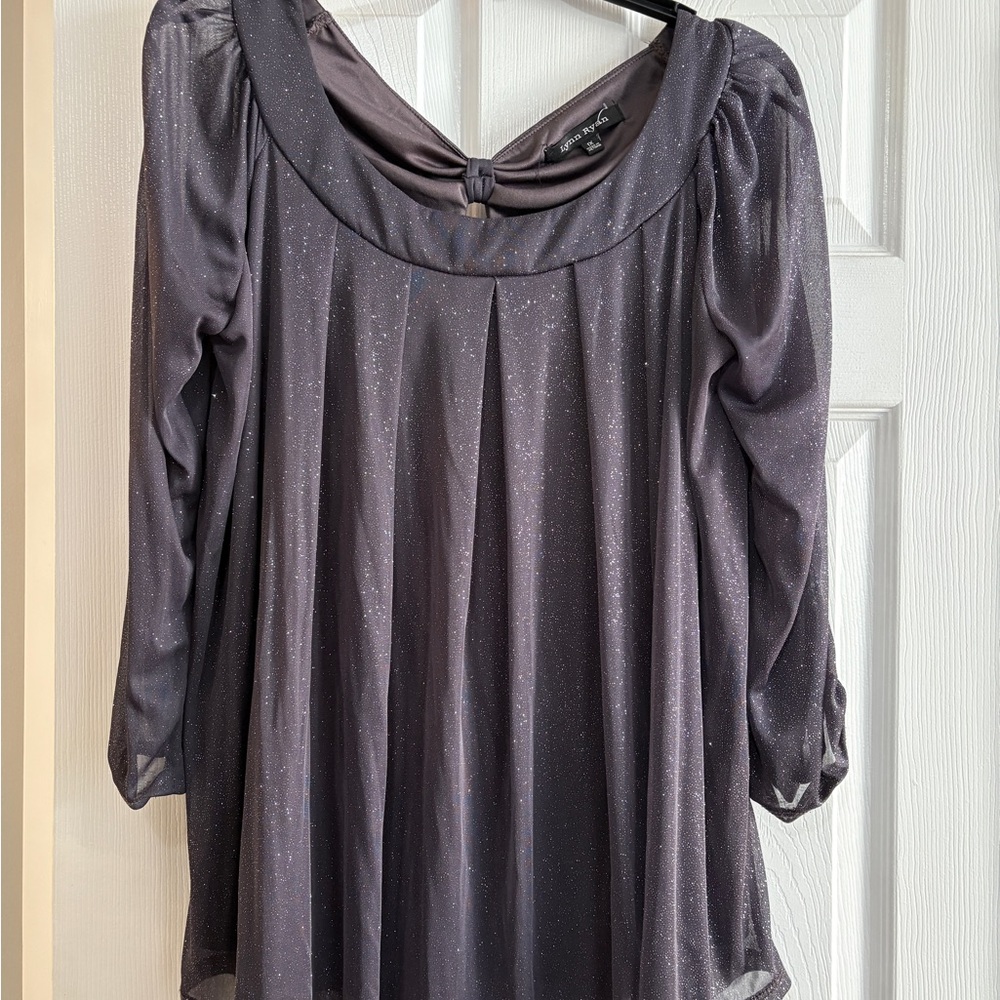 Chic Black Glitter Women's Blouse
